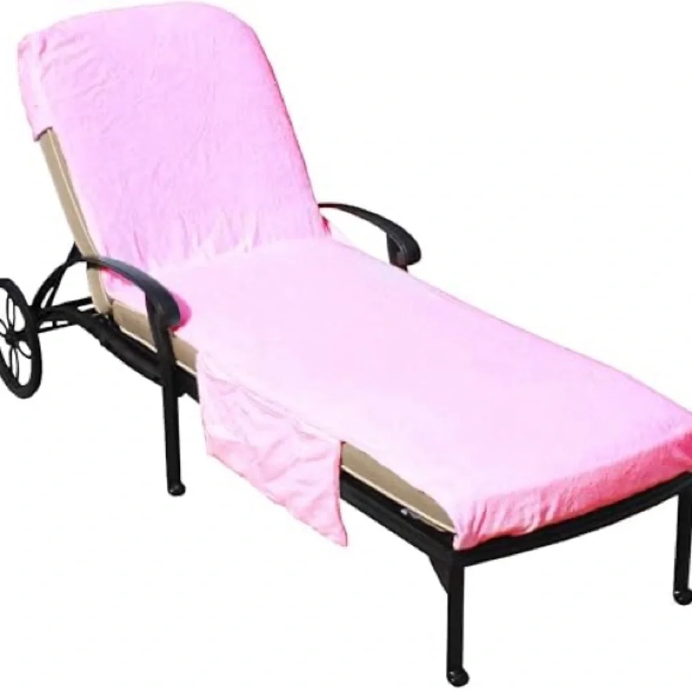 Company Store Turkish Cotton lounge chair cover beach towel coral pink 30x90”